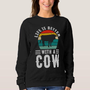 With A Cow Sweatshirt
