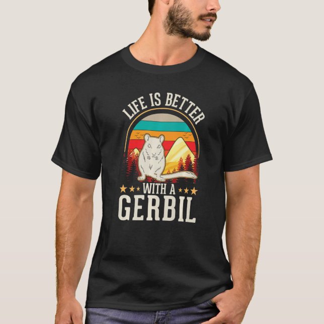 with a Gerbil Racing Rat Gerbil T-Shirt (Front)