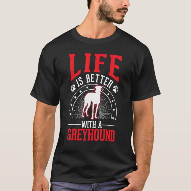 With A Greyhound T-Shirt (Front)