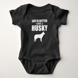 With A Husky Baby Bodysuit