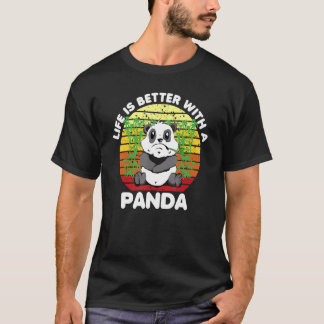With A Panda Bear Animal Retro 1 T-Shirt