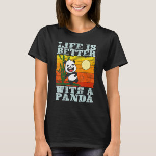 With A Panda Bear Animal Retro 3 T-Shirt