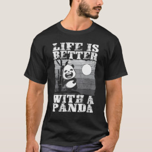 With A Panda Bear Animal Retro 5 T-Shirt