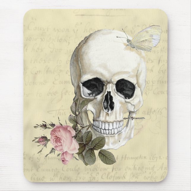 With a rose between my teeth mouse pad (Front)