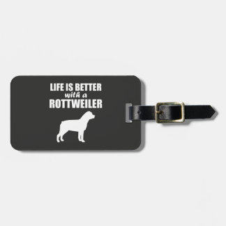 With A Rottweiler Luggage Tag
