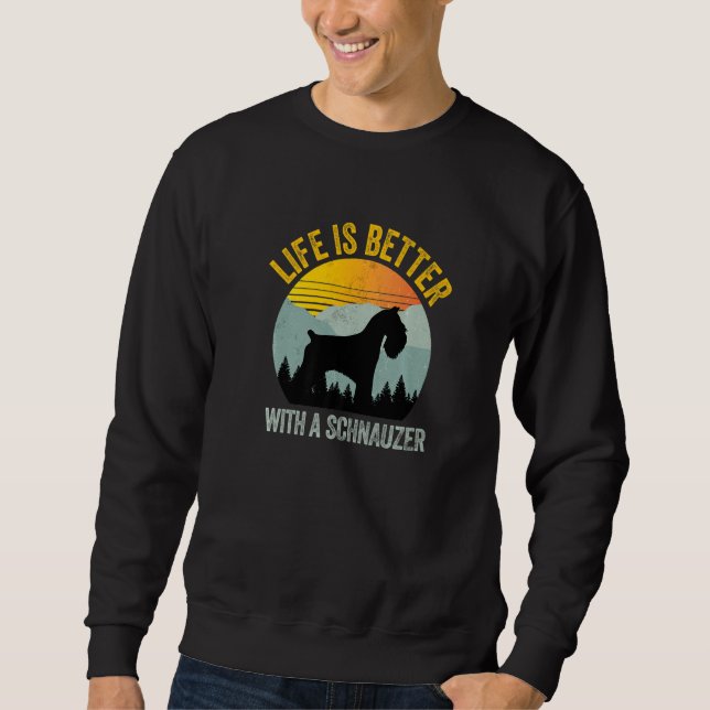 With A Schnauzer Retro Summer Distressed Sweatshirt