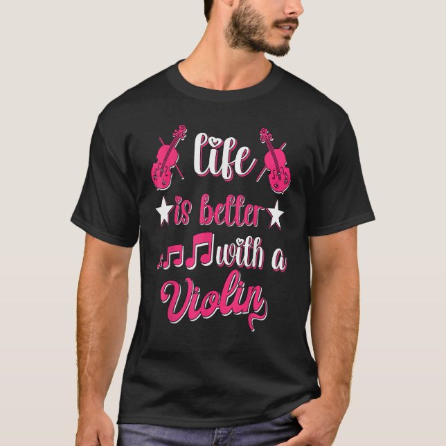 With A Violin Player Girl Women Violinist T-Shirt (Front)