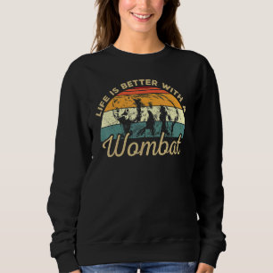 With A Wombat Retro Wombat Design Sweatshirt