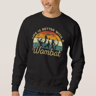 With A Wombat Retro Wombat Design Sweatshirt