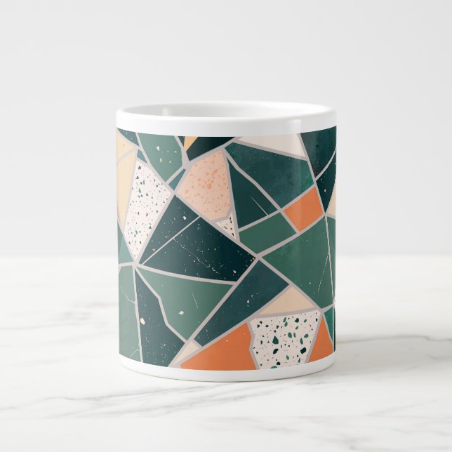 with abstract geometric pattern large coffee mug (Front)