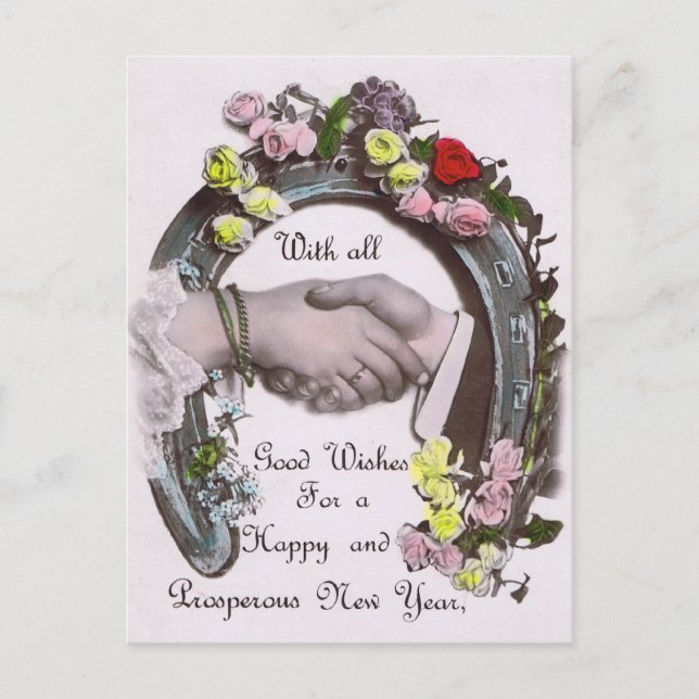 With All Good Wishes Holiday Postcard (Front)