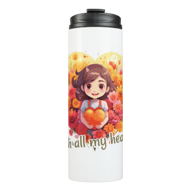 With all my heart thermal tumbler (Front)