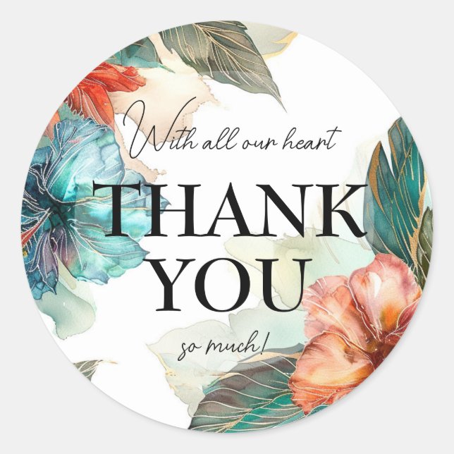 With all our heart Hibiscus Serenade Paradise Classic Round Sticker (Front)