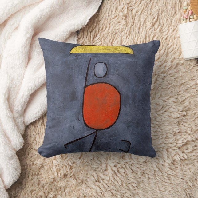 With an umbrella by Paul Klee, Abstract Art Cushion (Blanket)