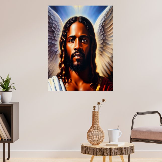 With Angel Wings Christian Poster (Living Room 3)