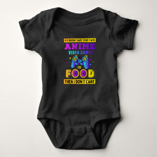 with anime video games or food cool boy present baby bodysuit