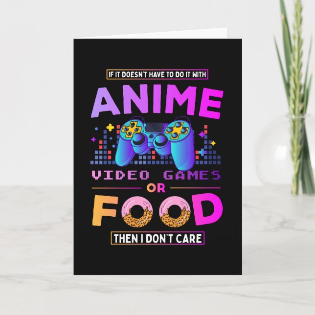 with anime video games or food cool boy present card (Front)