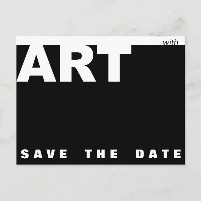 With Art customisable Birthday Save the date Announcement Postcard (Front)