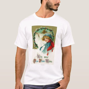 With Best New Year Wishes Sledding Scene T-Shirt