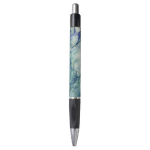 With & Blue Tint Marble Print