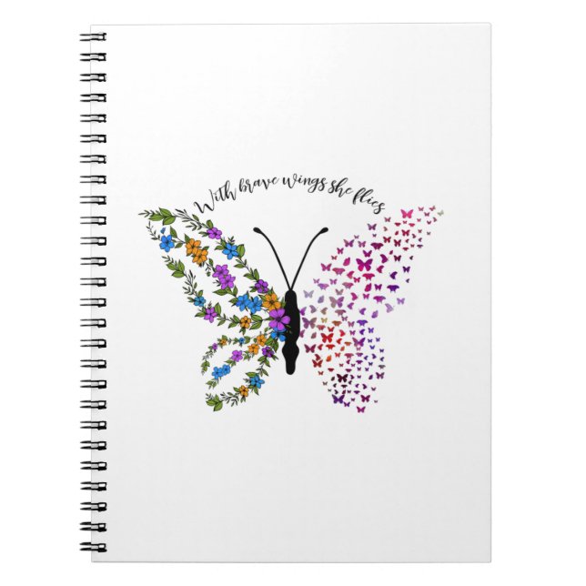 with brave wings she flies notebook (Front)