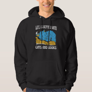 With Cats And Books Cats Books Hoodie