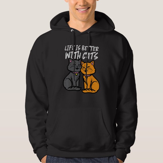 With Cats Cute Women Girls Kids Toddler Youth Hoodie (Front)
