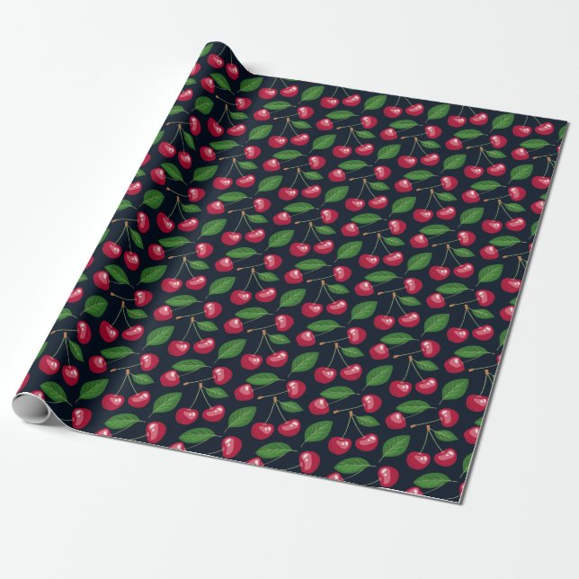 With Cherry on Top Wrapping Paper (Unrolled)