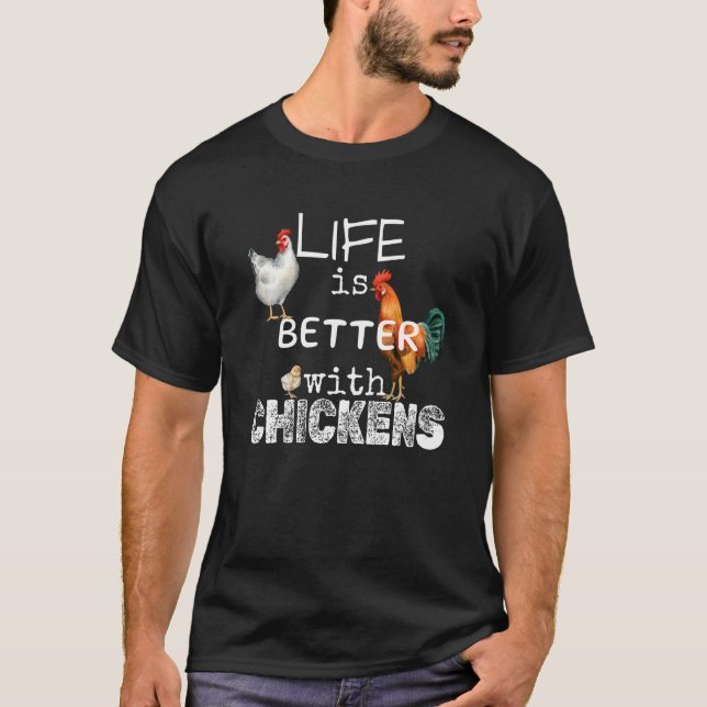 with chickens cute farm humour T-Shirt (Front)