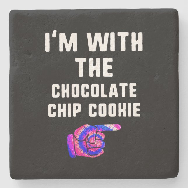 With Chocolate Chip Cookie Tie Dye Halloween Gift Stone Coaster (Front)