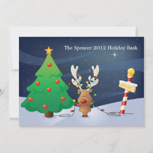 with Christmas Tree Holiday Invitation