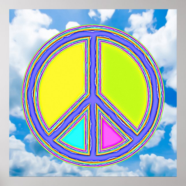 With Colours Filled PEACE Sign 1 (Front)