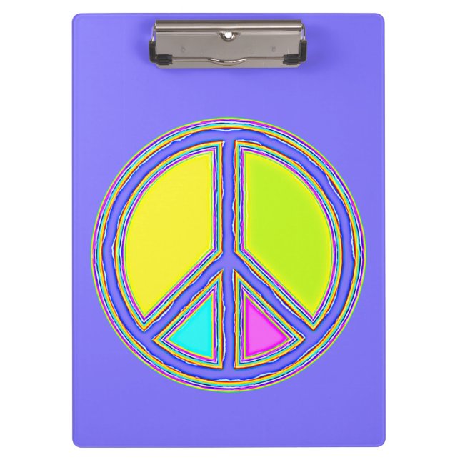 With Colours Filled PEACE Sign 1 Clipboard (Front)