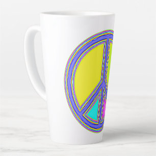 With Colours Filled PEACE Sign 1 Latte Mug