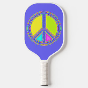 With Colours Filled PEACE Sign 1 Pickleball Paddle