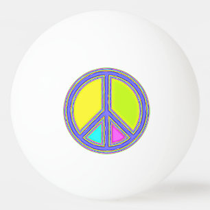 With Colours Filled PEACE Sign 1 Ping Pong Ball