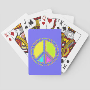 With Colours Filled PEACE Sign 1 Playing Cards