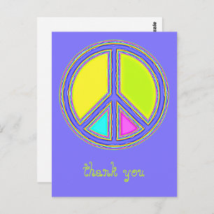 With Colours Filled PEACE Sign 1 Postcard