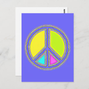With Colours Filled PEACE Sign 1 Postcard