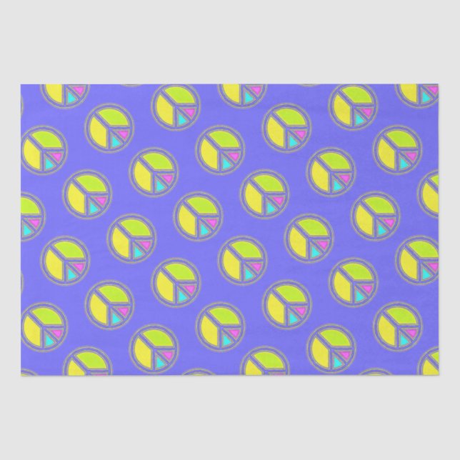 With Colours Filled PEACE Sign 1 Tissue Paper (Front)