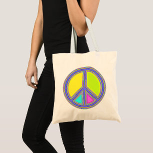 With Colours Filled PEACE Sign 1 Tote Bag