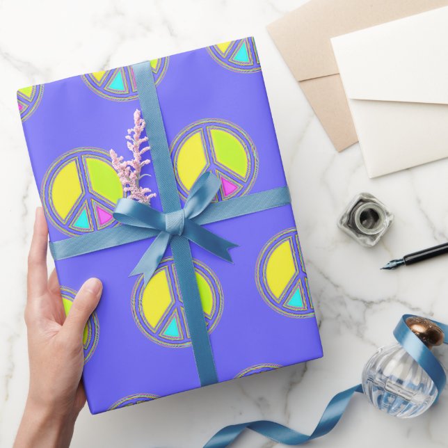 With Colours Filled PEACE Sign 1 Wrapping Paper (Gifting)