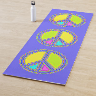 With Colours Filled PEACE Sign 1 Yoga Mat
