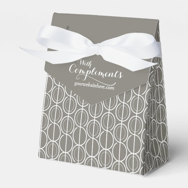 With compliments company grey sample gift box (Front Side)