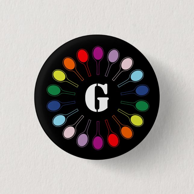 With custom monogram Tennis rackets  3 Cm Round Badge (Front)