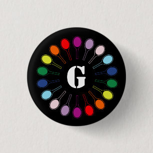 With custom monogram Tennis rackets  3 Cm Round Badge