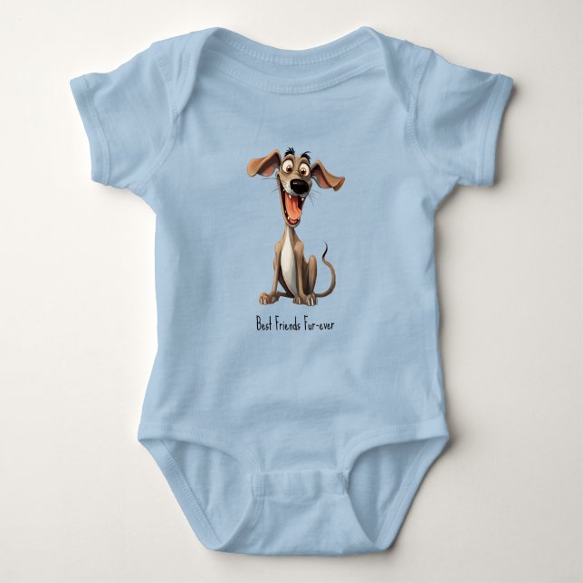 With custom text, 🐶crazy 🤪 whippet baby bodysuit (Front)
