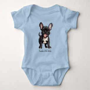 🐶With custom text, Frenchie puppy Baby Bodysuit