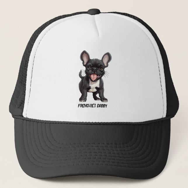 🐶With custom text, Frenchie puppy Trucker Hat (Front)