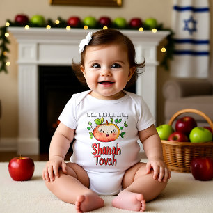 🍎🐝With custom text Sweet New Beginnings Baby Bodysuit